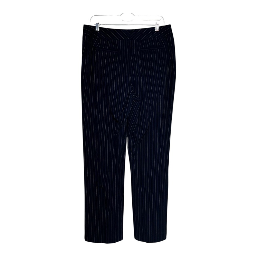 Chicos 2.5 Striped Wide Leg Pants‎ Women Size L/14 Regular Navy Business Casual